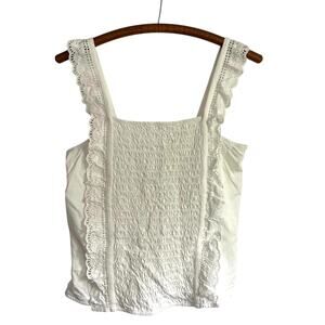 Justice White Ruched Frilly Tank Top: Y2K, 2000s